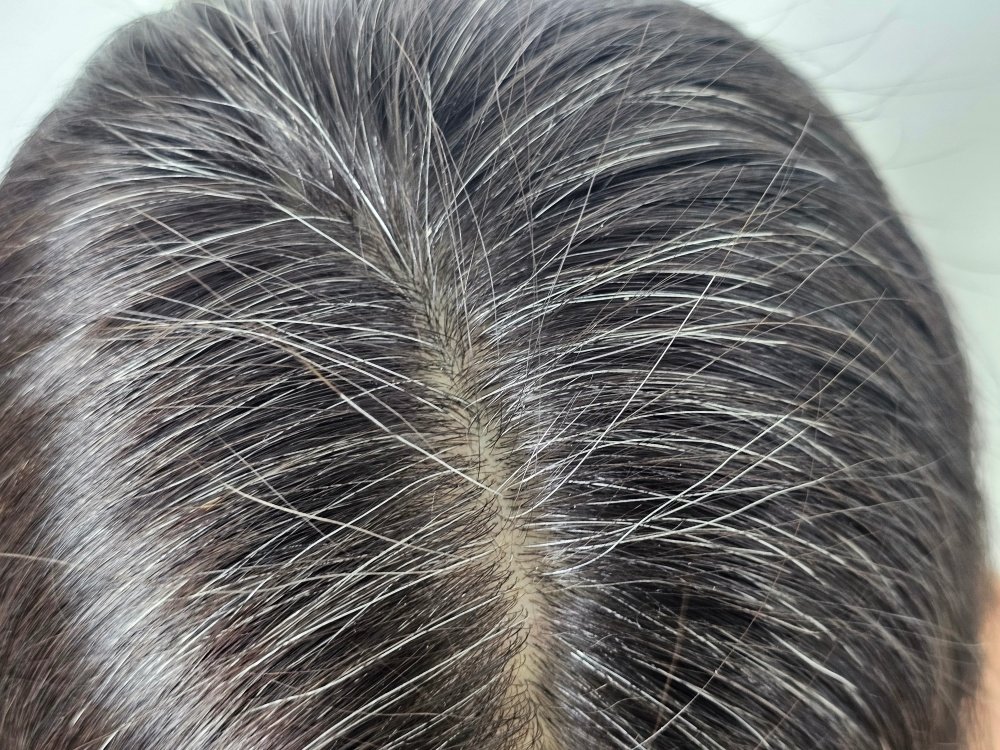 gray hair strand